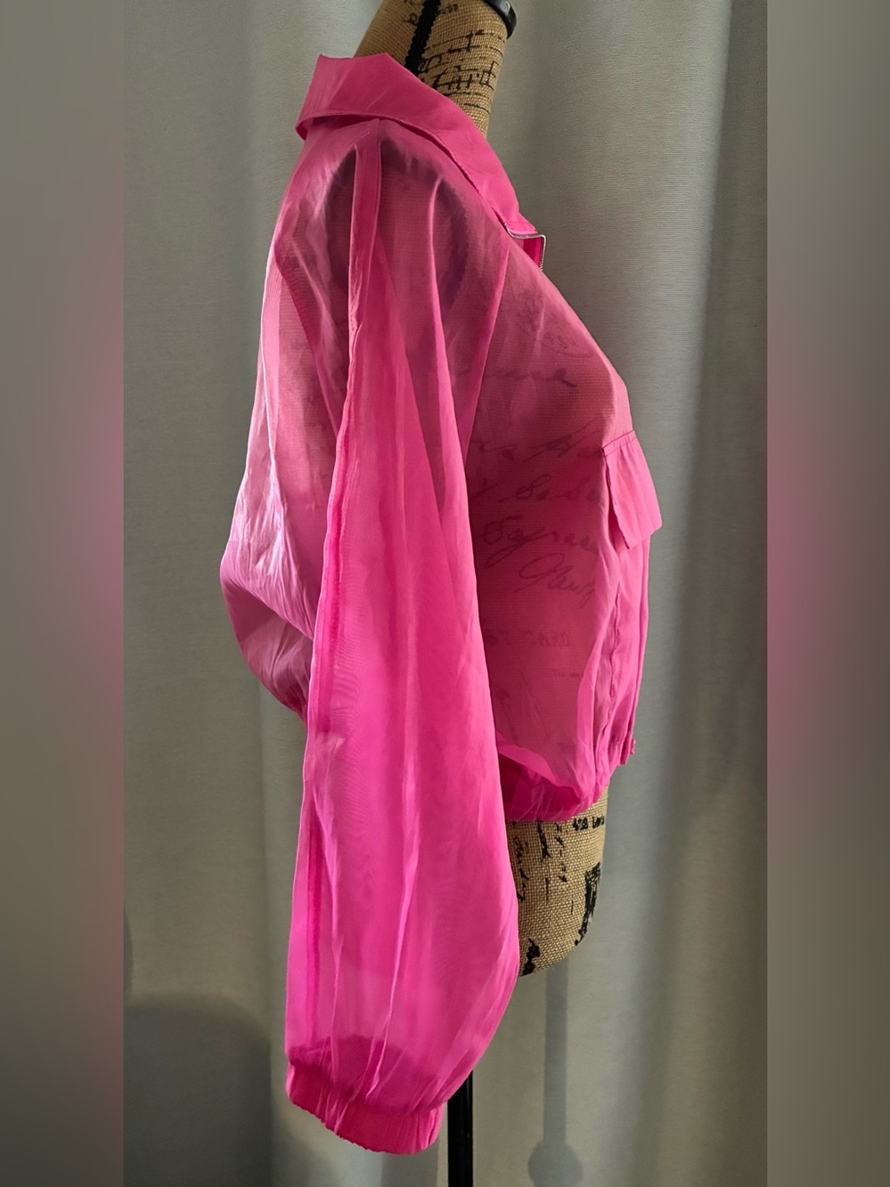 love J Pink Sheer Half-Zip Pullover Windbreaker - Picture 4 of 6